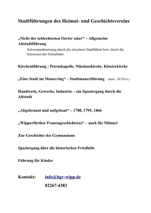 Angebot Stadtführungen