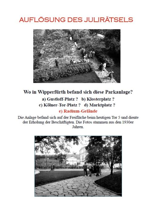 Auflösung des Julirätsels